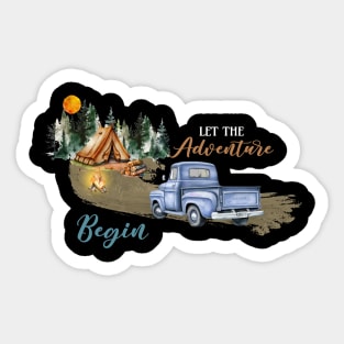 Let The Adventure Begin - Original Art For Travel Lovers And Exploration Sticker